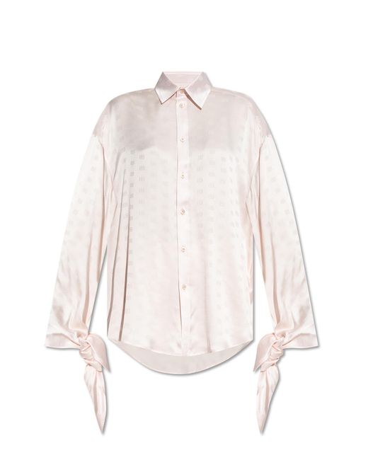 Balenciaga White Loose-Fit Silk Shirt