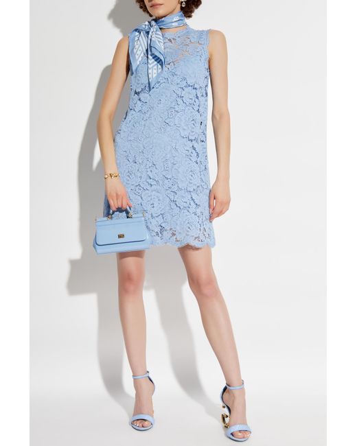 dolce and gabbana light blue dress Dolce Gabbana D&G 2005 Floral Blue Dress (M) – Ciao Kasia main image 1