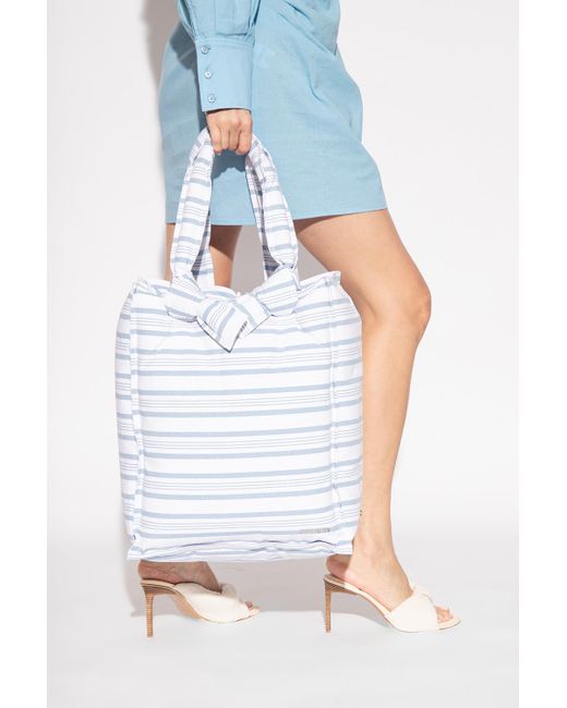 Jacquemus Canvas 'le Cuscinu' Shopper Bag in White (Blue) | Lyst