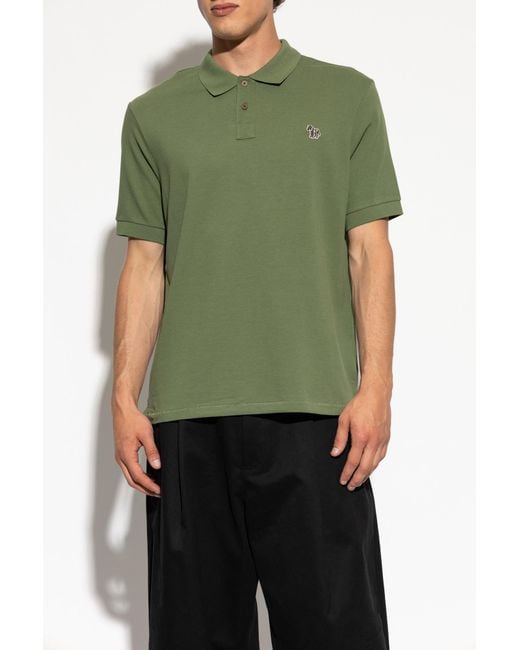 Paul Smith Green Polo With Patch for men