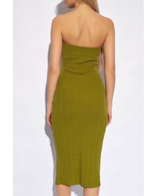 Cult Gaia Green 'christy' Ribbed Strapless Dress,