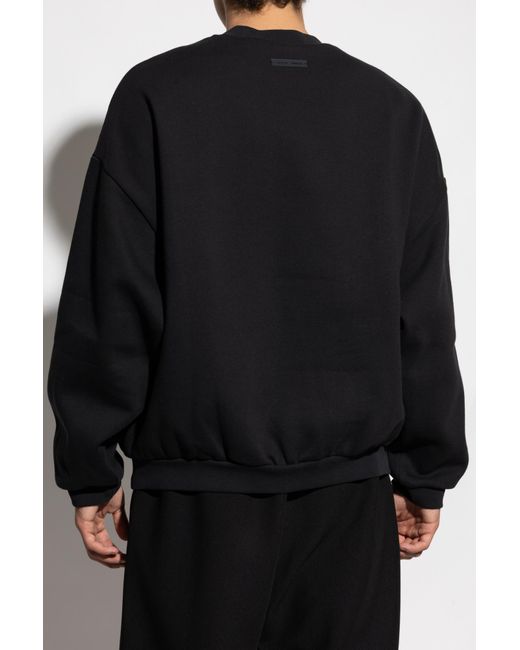 Fear Of God Black Sweatshirt With Embroidered Logo for men