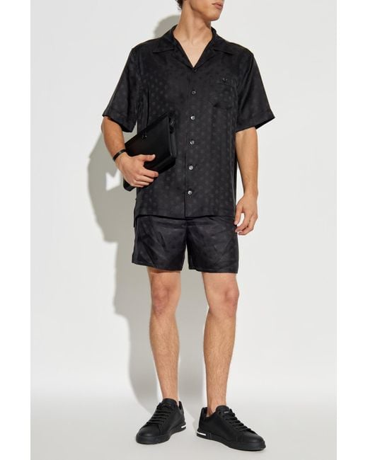 Dolce & Gabbana Black Silk Shorts for men