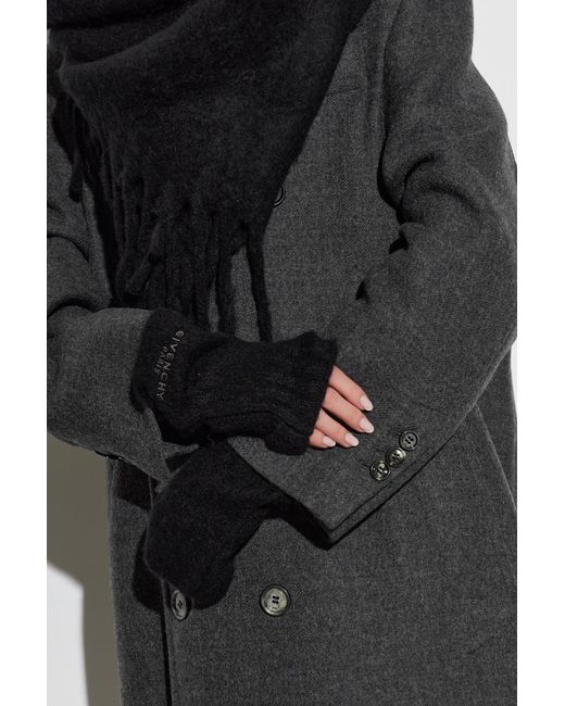 Givenchy Black Fingerless Gloves