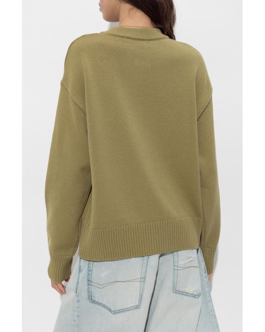 AMI Green Cardigan With Pockets