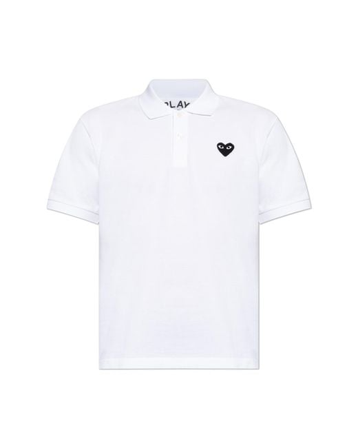 COMME DES GARÇONS PLAY White Polo With Patch for men