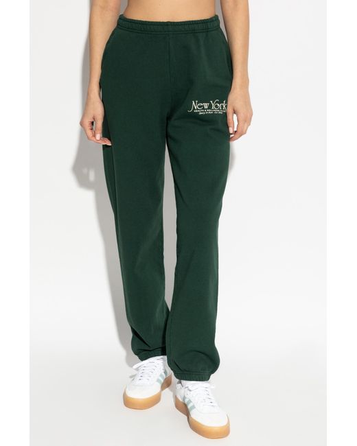 Sporty & Rich Green Sweatpants From The New York Collection