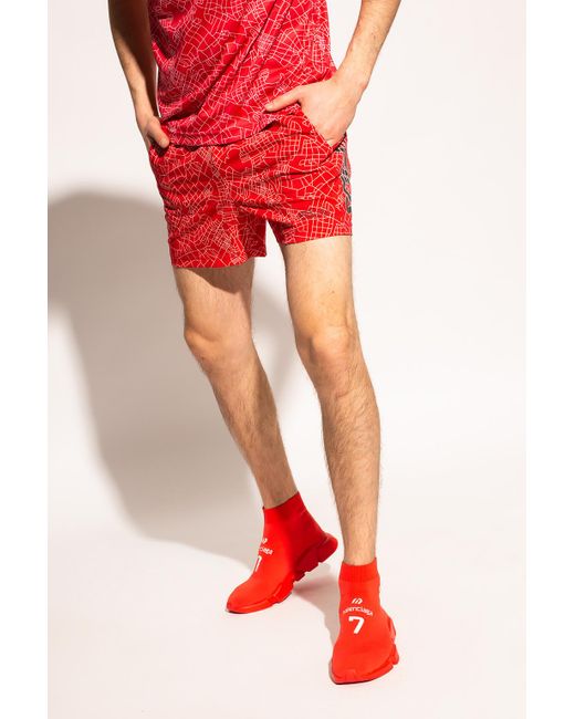 Fila Shorts With Logo in Red for Men - Lyst
