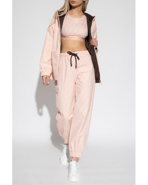 Fendi Track Pants With Monogram in Pink 