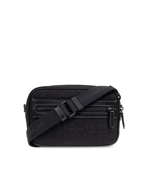 COACH Black Shoulder Bag With Monogram for men
