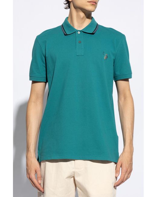 PS by Paul Smith Green Polo With Logo, for men