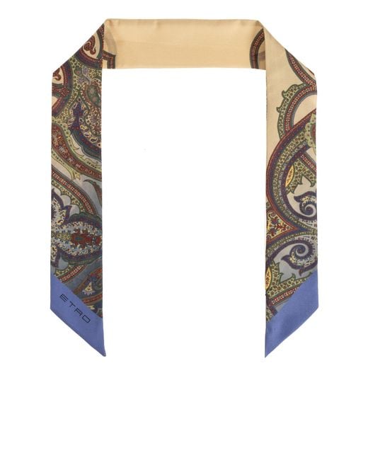 Etro White Silk Scarf