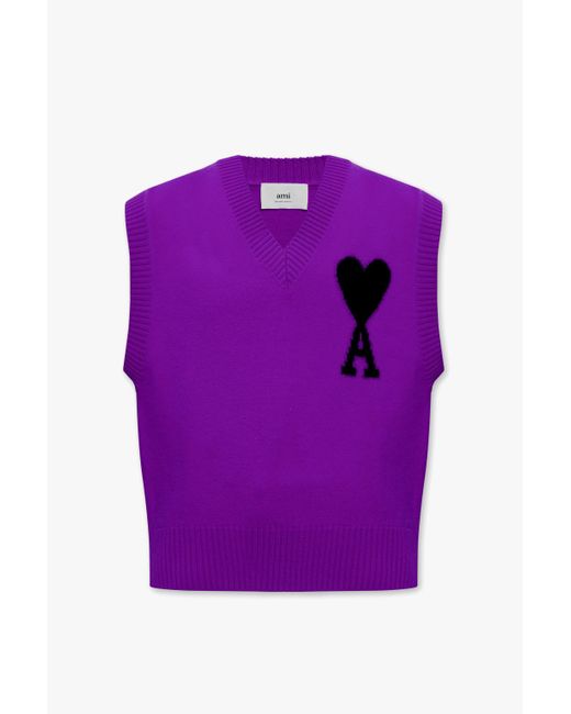 AMI Purple Vest With Logo for men