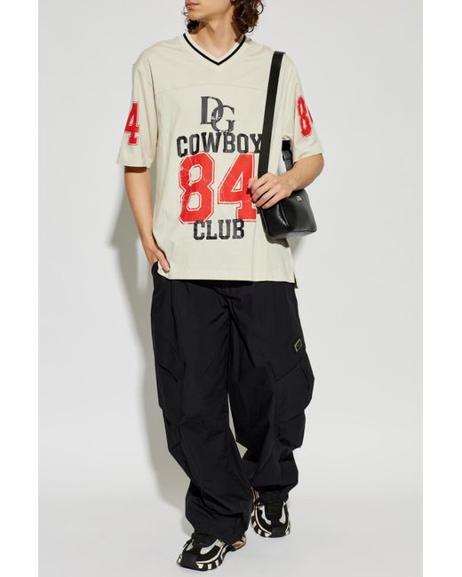 Dolce & Gabbana Gray T-Shirt With Logo for men
