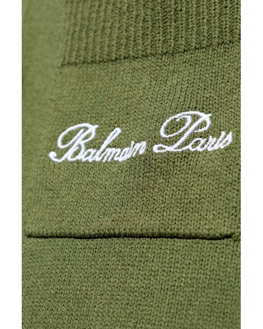 Balmain Green Polo With A Pocket for men