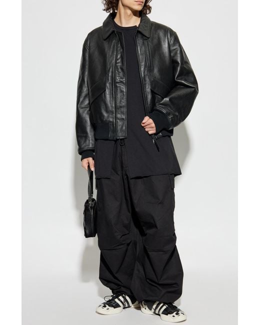 極美品✨ Y-3 PLEATHER BOMBER JACKET Y-3 Pleather Bomber Jacket UNISEX Black | Footshop