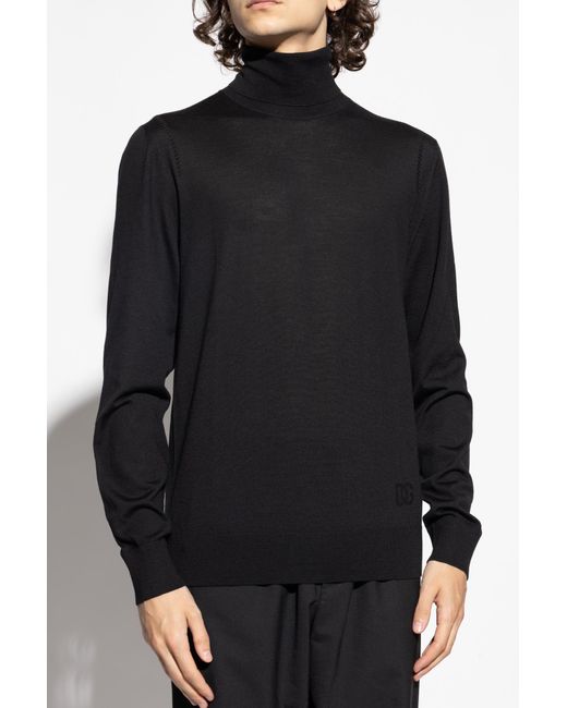 Dolce & Gabbana Black Wool Turtleneck, for men