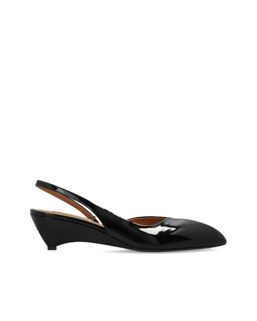Jil Sander White Leather Wedge Shoes