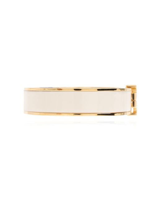 Tory Burch Natural Brass Bracelet With Logo