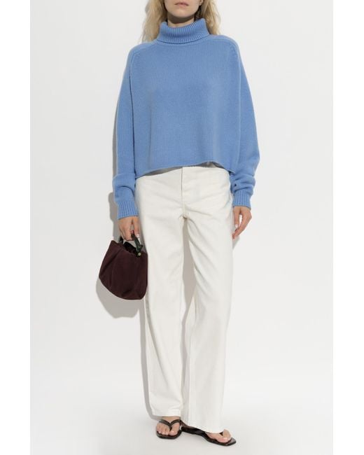 Lisa Yang Blue Cashmere Turtleneck 'Cathie'