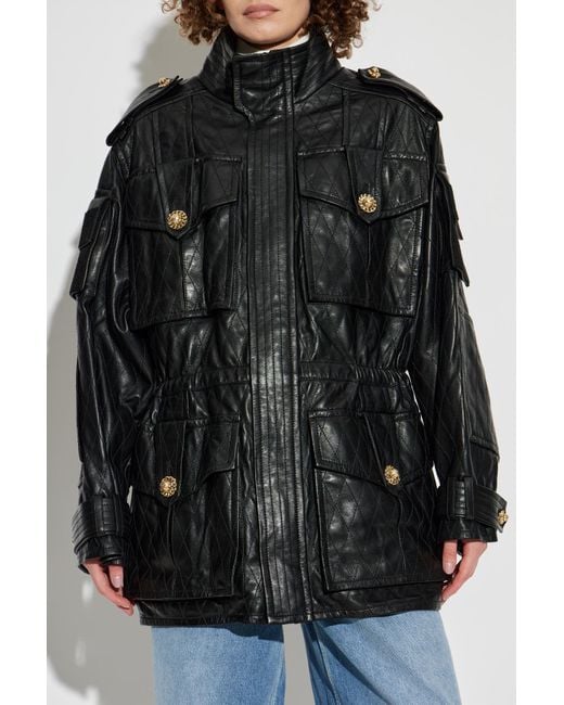 Balmain Black Lambskin Leather Jacket