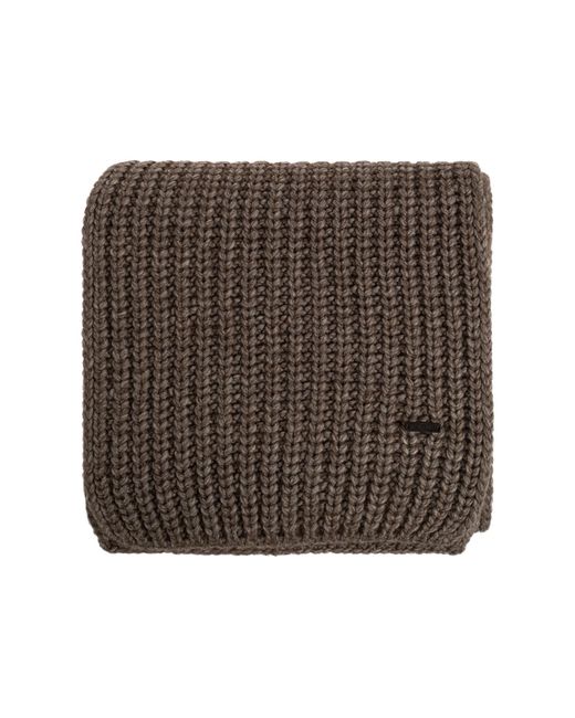 DSquared² Brown Wool Scarf With Sewn-In Logo for men