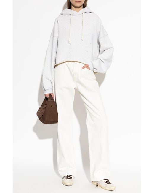 Golden Goose Deluxe Brand White Cropped Hoodie