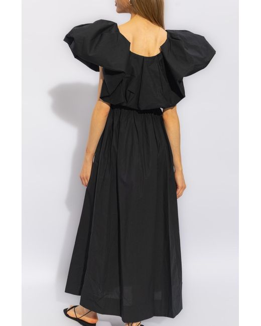 Ulla Johnson Black 'francesca' Dress With Puff Sleeves,
