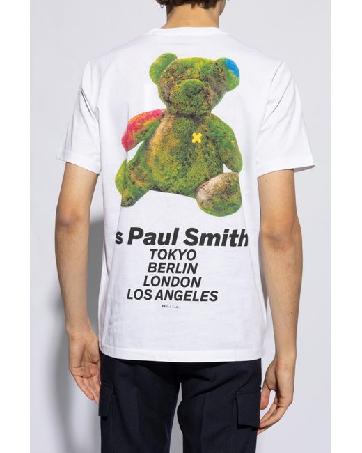 PS by Paul Smith White Printed T-shirt, for men
