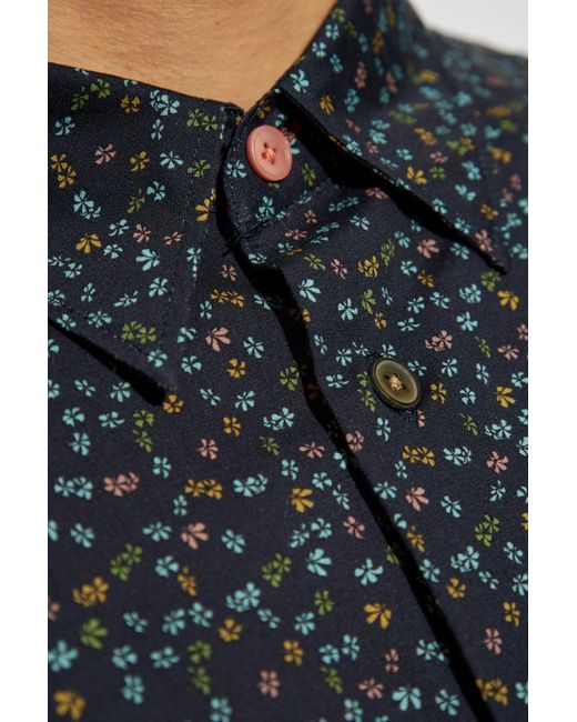 Paul Smith Blue Shirt With Print for men