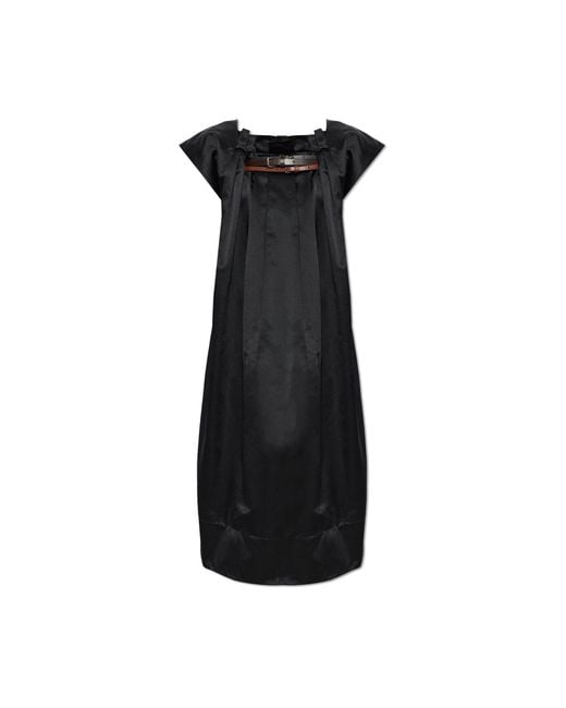 Marni Black Long Dress With Short Sleeves