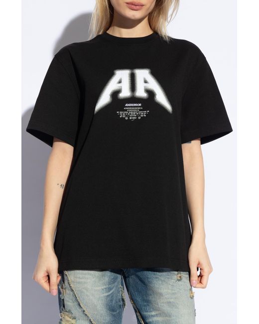 Adererror Black T-Shirt With Logo