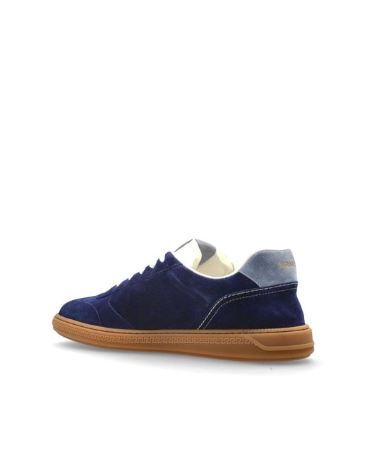 Versace Gray "Greca" Suede Sneakers for men