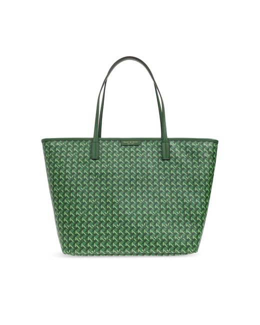 Tory Burch Green "Ever-Ready Small" Shopper Bag