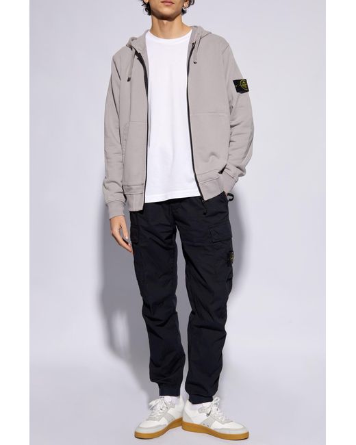 Stone Island White T-shirt With Long Sleeves, for men
