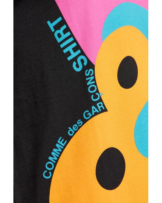Comme des Garçons Black T-Shirt With Colorful Print for men