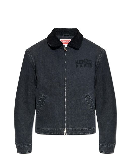 KENZO Blue Denim Jacket With Logo for men