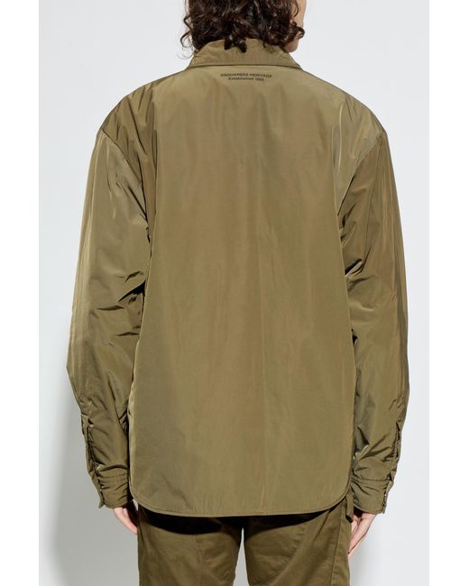 DSquared² Green Insulated Jacket With Pockets for men
