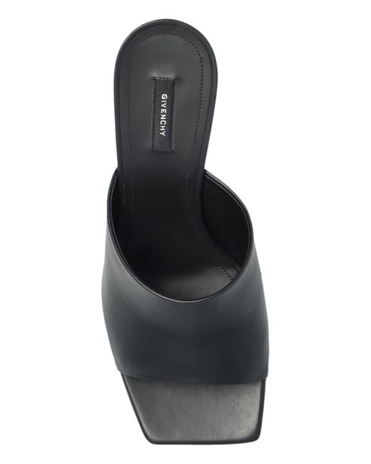 Givenchy Black Leather Heeled Mules