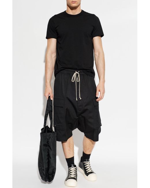 Rick Owens Black 'Cargo' Shorts for men