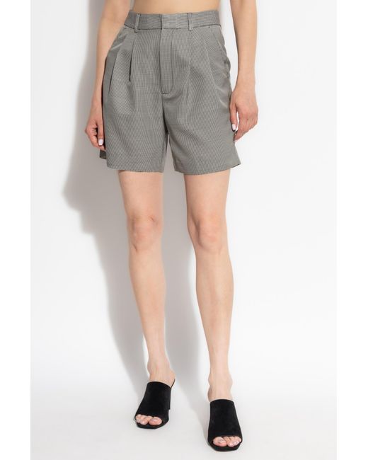 Anine Bing Gray Houndstooth Pattern Shorts