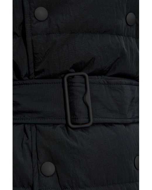 Burberry Blue Down Jacket With Waist Belt