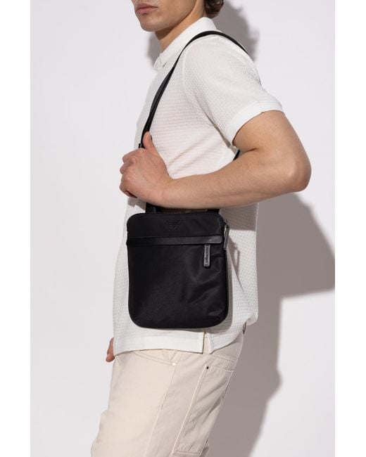 Emporio Armani Black Shoulder Bag With Logo for men