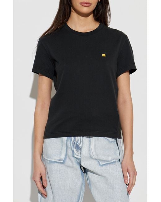 Acne Blue T-Shirt With Patch