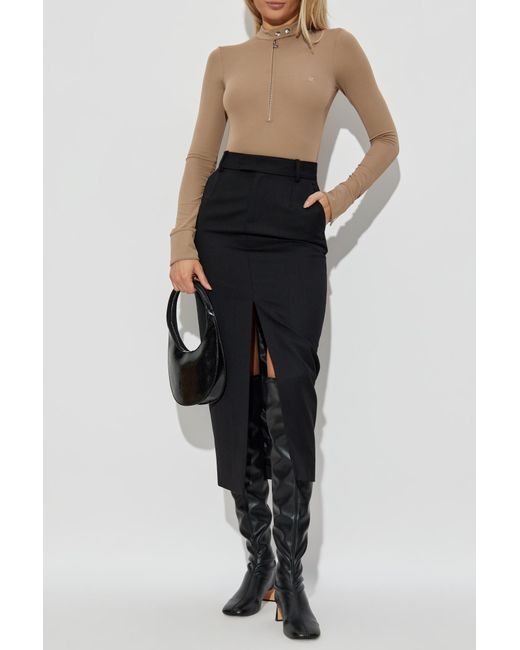 Courreges Natural Long Sleeve Bodysuit