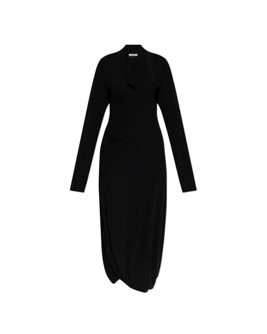Lemaire Black Dress With Draped Neckline