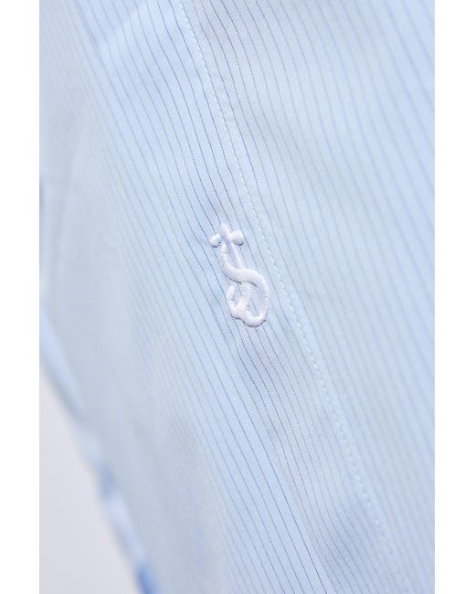 Jil Sander Blue Striped Pattern Shirt, for men