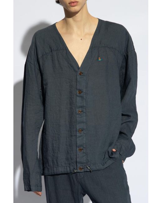Vivienne Westwood Blue Linen Shirt By for men