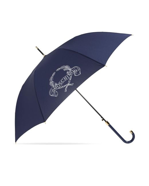Moschino Blue Parasol With Logo