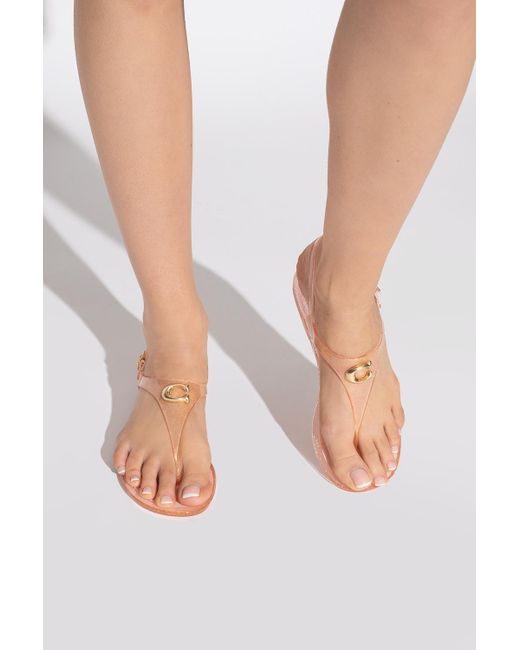 COACH Pink 'natalee' Rubber Sandals